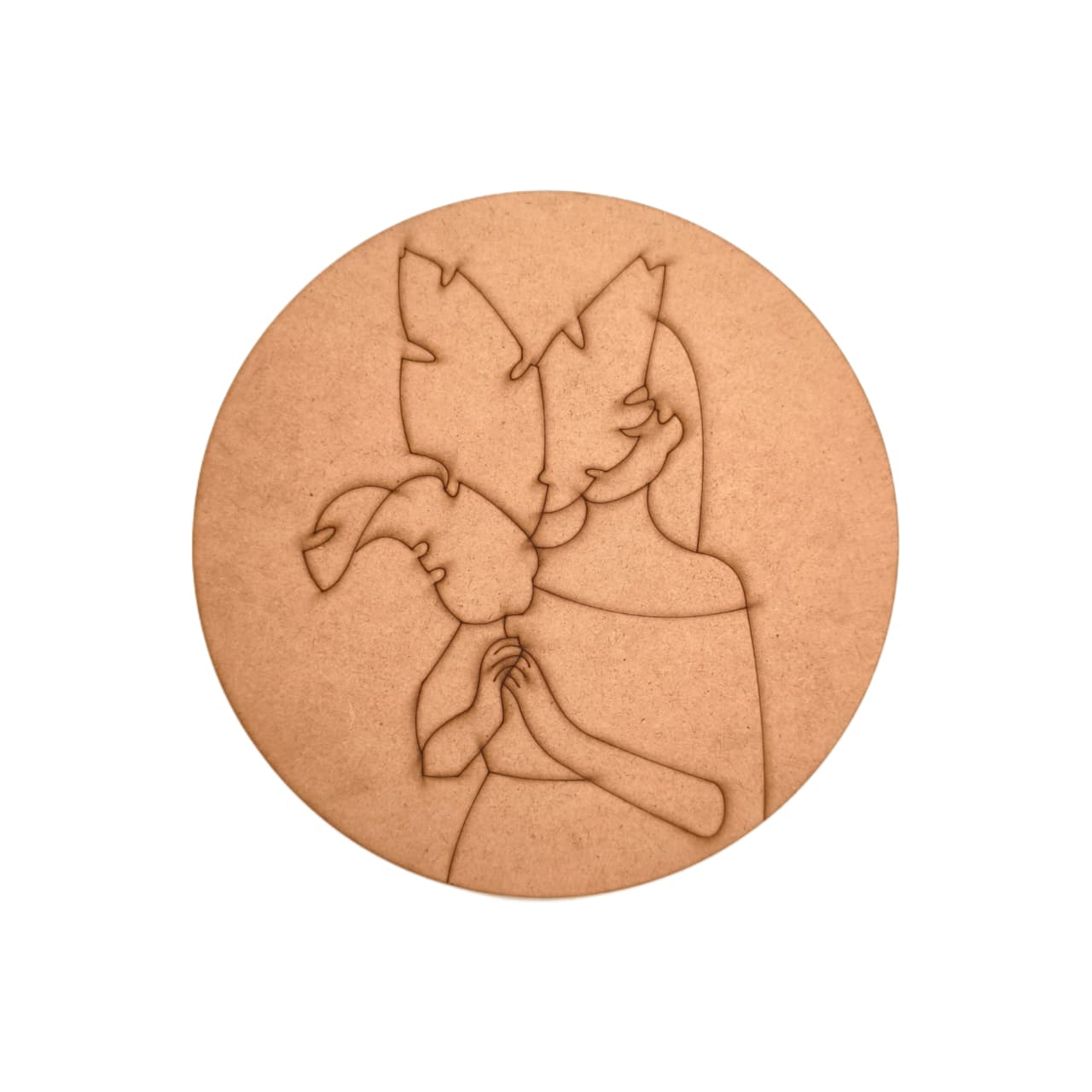 Girl With Leaves Pre Marked Round MDF 3