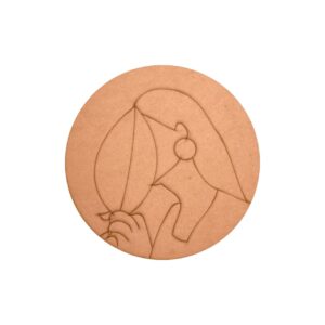 Girl With Leaves Pre Marked Round MDF 2