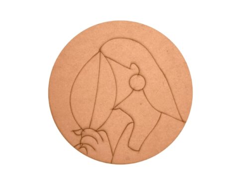 Girl With Leaves Pre Marked Round MDF 2