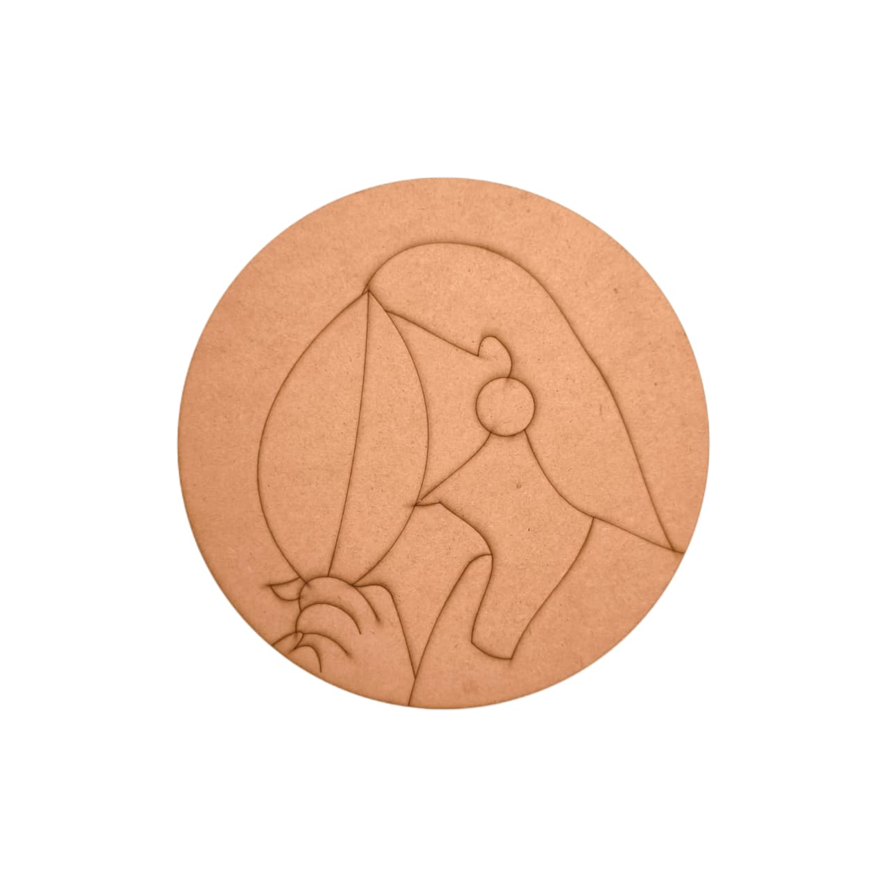 Girl With Leaves Pre Marked Round MDF 2 Girl With Leaves Pre Marked Round MDF 2