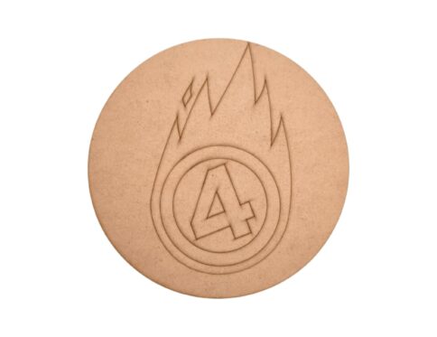 The Human Torch Logo Marvel Avengers Pre Marked Round MDF