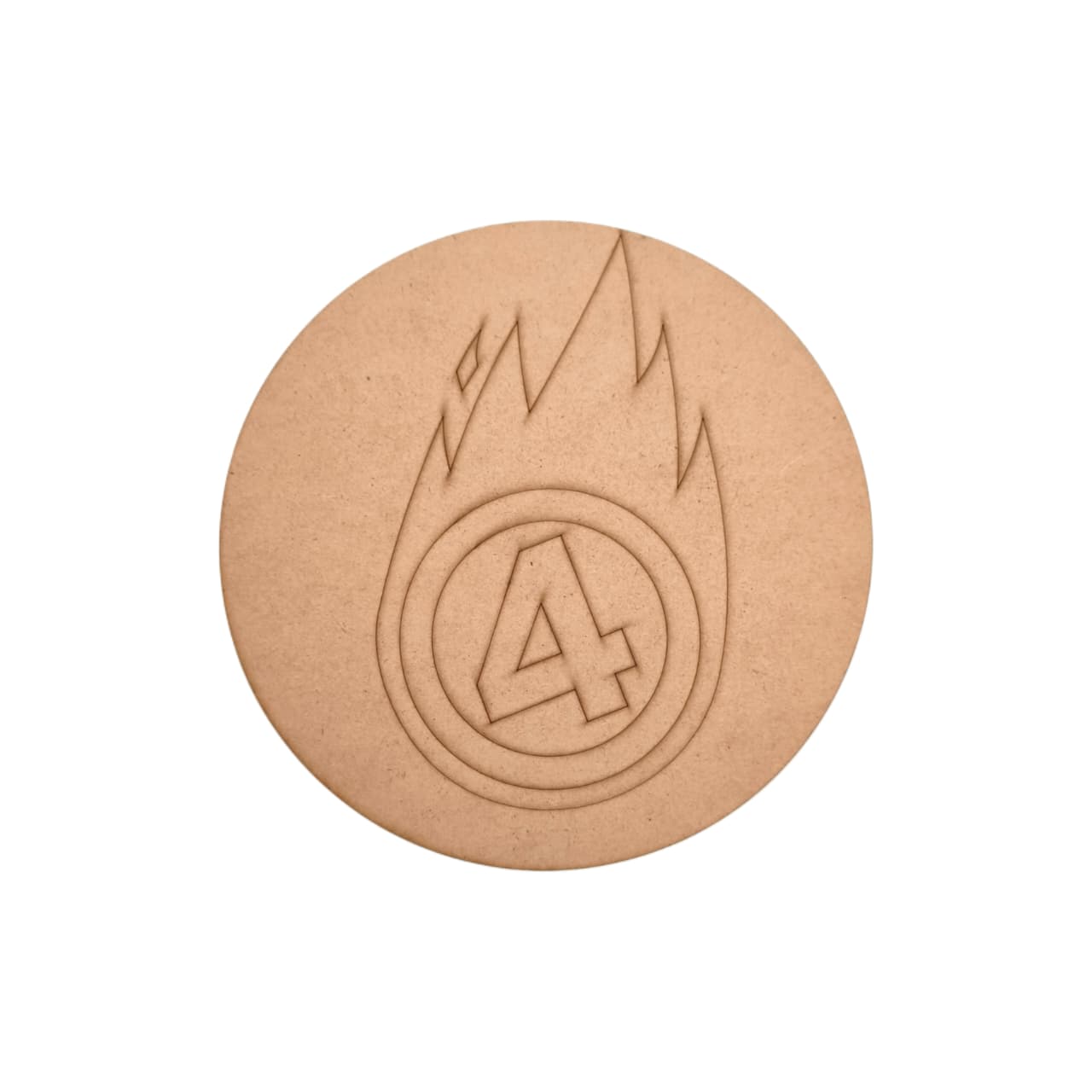 The Human Torch Logo Marvel Avengers Pre Marked Round MDF