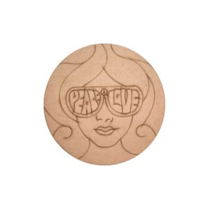 Peace Love Western Modern Girl Pre Marked Round Mdf