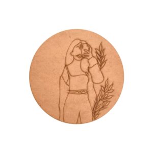 Girl Selfie and Leaves Pre Marked Round