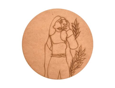 Girl Selfie and Leaves Pre Marked Round