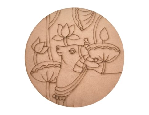 Pichwai Cow Pre Marked Round MDF
